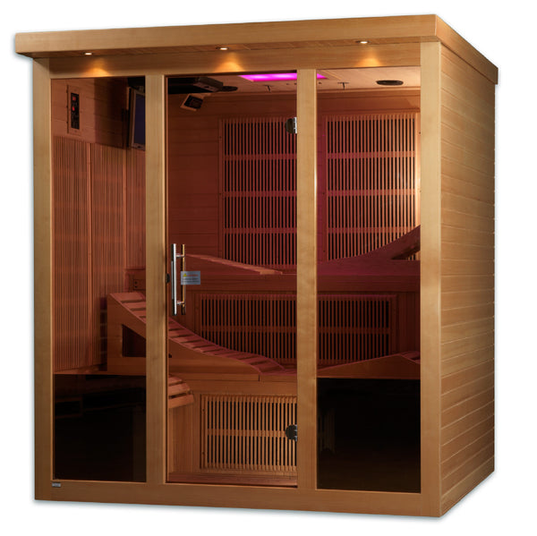 Monaco 6 Person Near Zero EMF FAR Infrared Sauna (Natural Finish